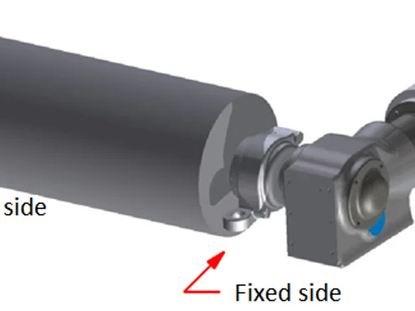 Diagram showing fixed side on motor drive side